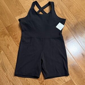 Laundry By Shelli Segal Black Cross-Back Short Romper